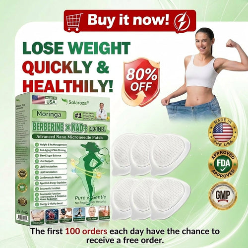 FDA Registered & GMP Certified  | 🧑‍⚕️🩺 Solaroza® Moringa & Berberine 10-IN-1 Advanced NanoMicroneedle Patch |  Backed by Scientific Evidence |10-in-1 Formula | Results in 5 Days🚀