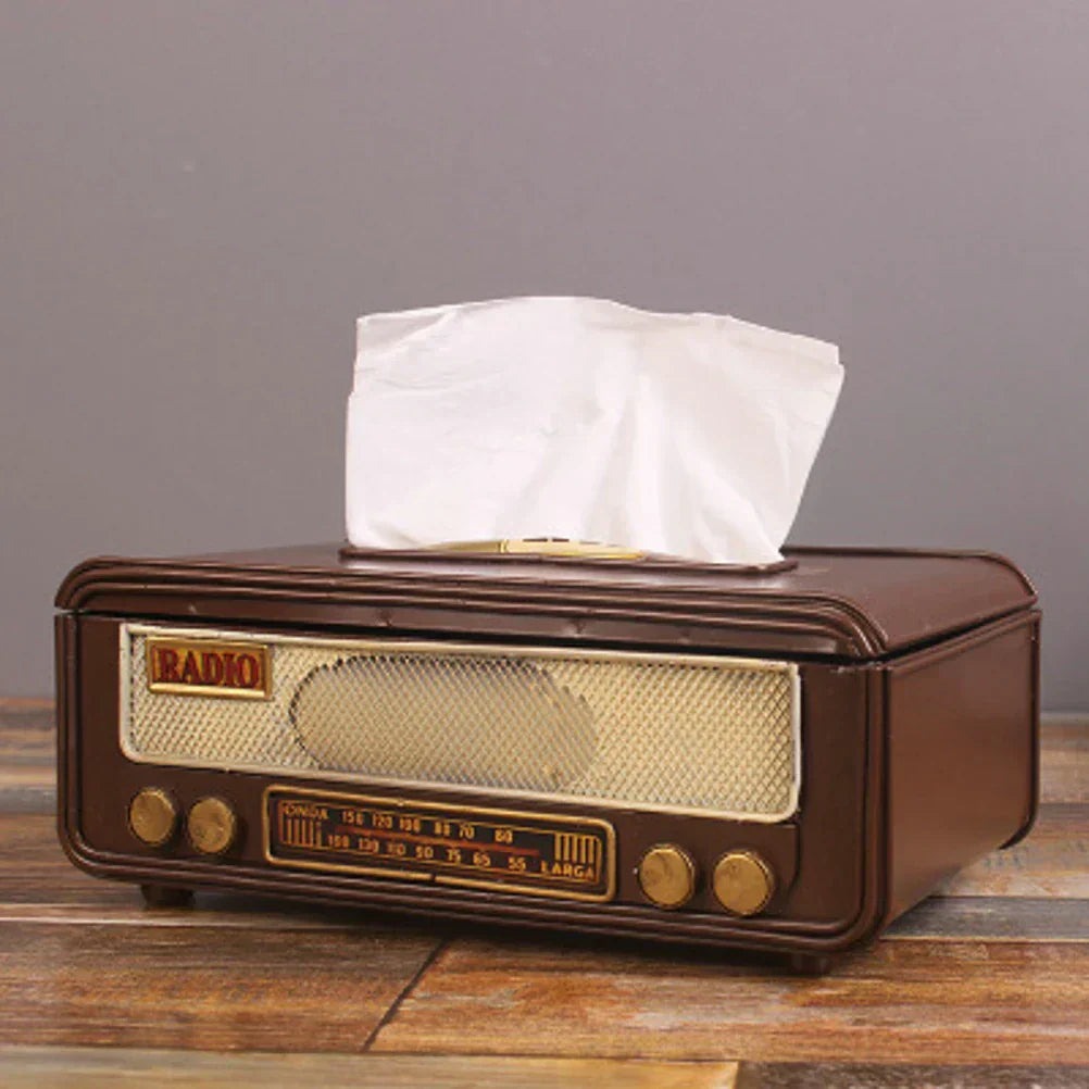 Retro Radio Shape Tissue Paper Box Napkin Storage Box