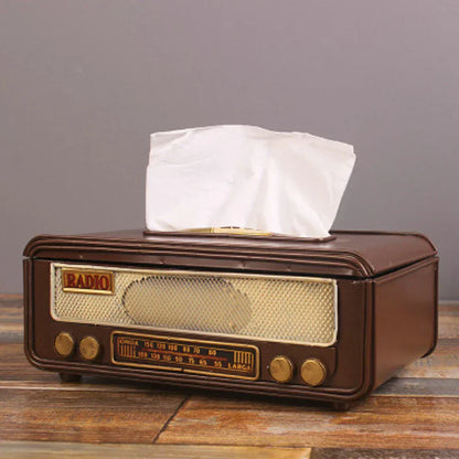 Retro Radio Shape Tissue Paper Box Napkin Storage Box