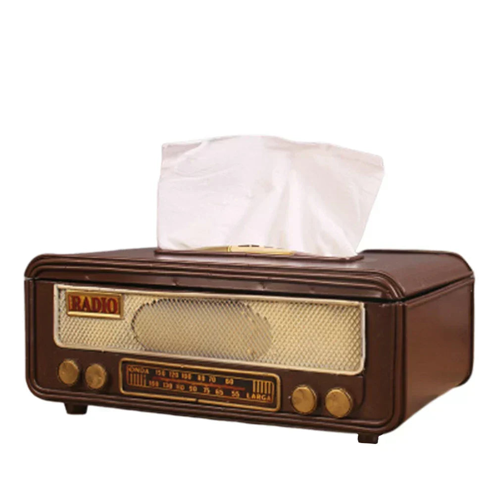 Retro Radio Shape Tissue Paper Box Napkin Storage Box