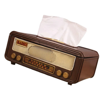 Retro Radio Shape Tissue Paper Box Napkin Storage Box
