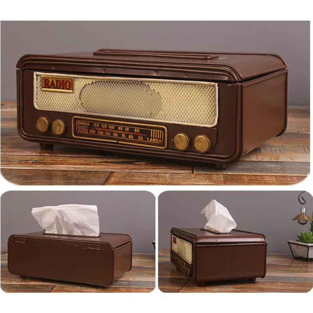 Retro Radio Shape Tissue Paper Box Napkin Storage Box