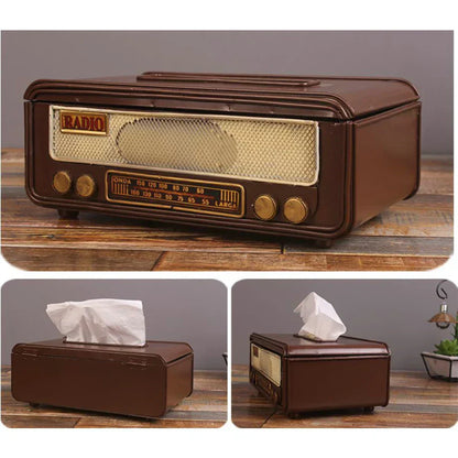 Retro Radio Shape Tissue Paper Box Napkin Storage Box