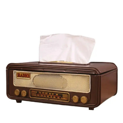 Retro Radio Shape Tissue Paper Box Napkin Storage Box