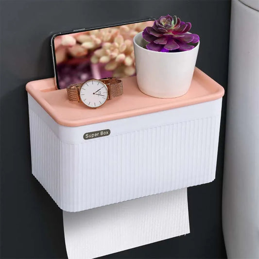 Wall Mount Toilet Paper Holder Tissue Box Waterproof Paper Towels