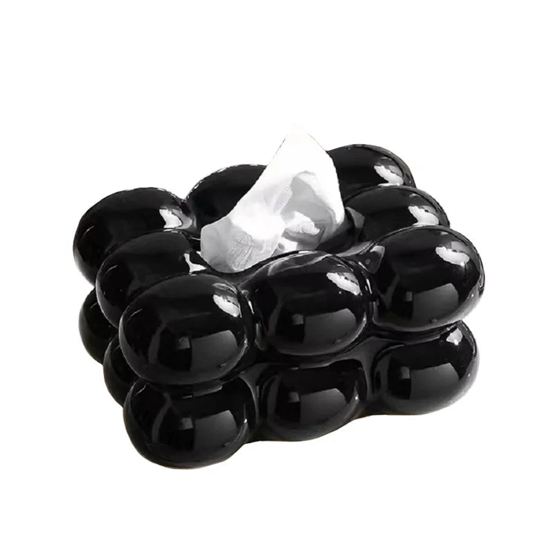 Ceramic Tissue Box Cotton Candy Drawer Napkin Carton Paper Towel Holder Drawer Tray