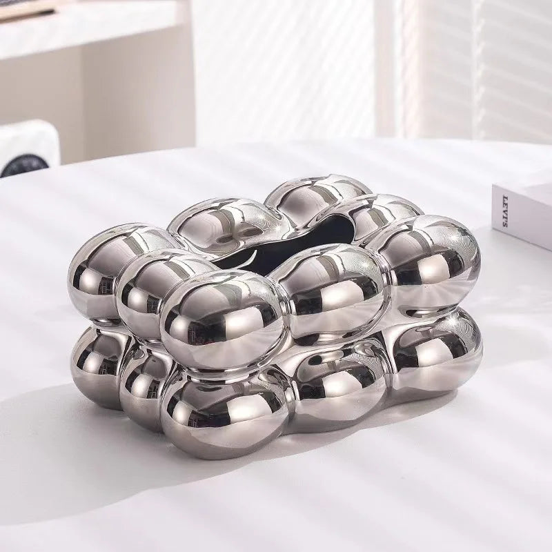 Ceramic Tissue Box Cotton Candy Drawer Napkin Carton Paper Towel Holder Drawer Tray