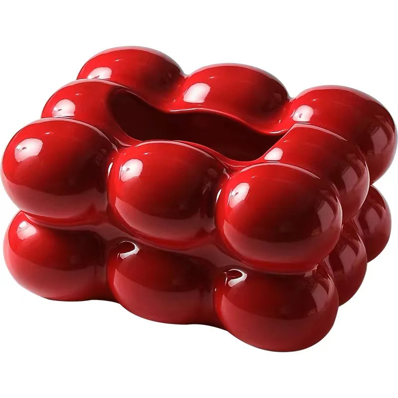 Ceramic Tissue Box Cotton Candy Drawer Napkin Carton Paper Towel Holder Drawer Tray