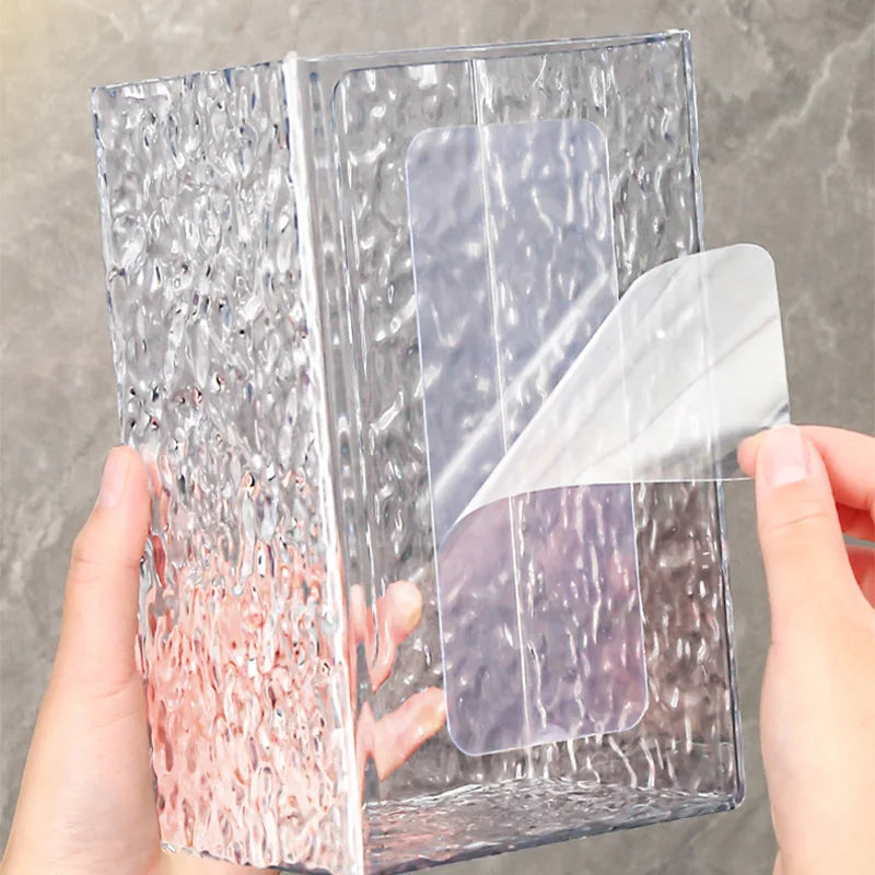 Bathroom Tissue Box Wall-mounted Paper Case Glacier Style Face Wash Towel Storage