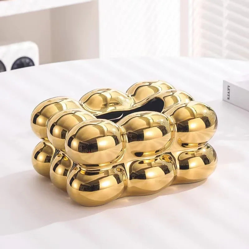 Ceramic Tissue Box Cotton Candy Drawer Napkin Carton Paper Towel Holder Drawer Tray