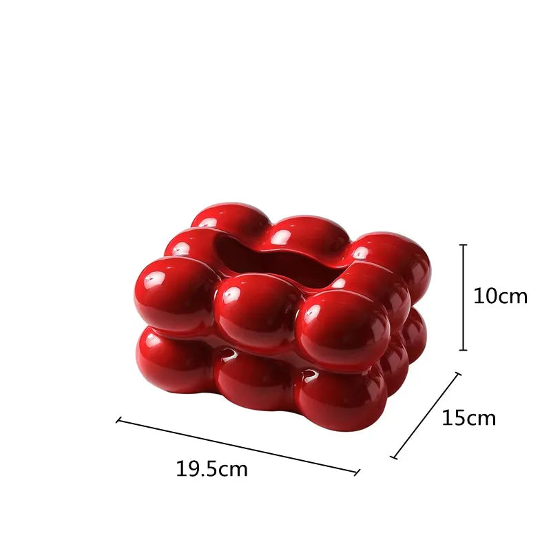 Ceramic Tissue Box Cotton Candy Drawer Napkin Carton Paper Towel Holder Drawer Tray