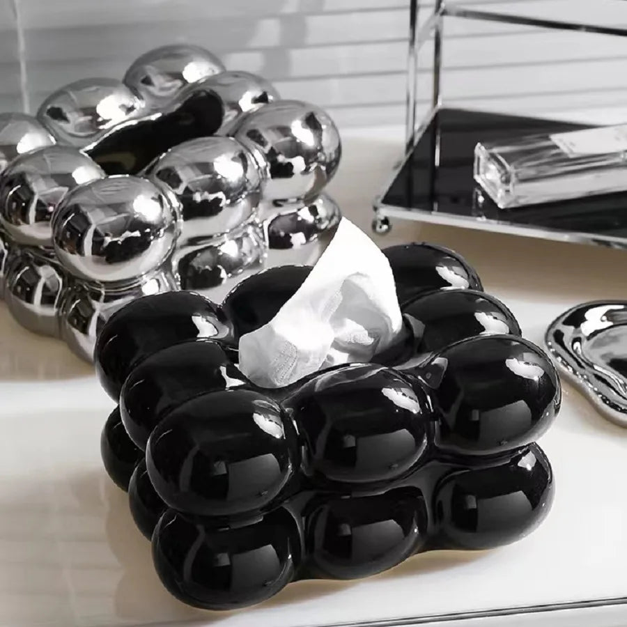 Ceramic Tissue Box Cotton Candy Drawer Napkin Carton Paper Towel Holder Drawer Tray