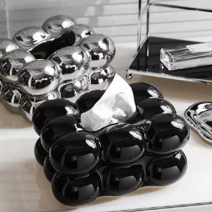 Ceramic Tissue Box Cotton Candy Drawer Napkin Carton Paper Towel Holder Drawer Tray